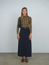 Point Printed Mock Neck Top in Varsity Plaid